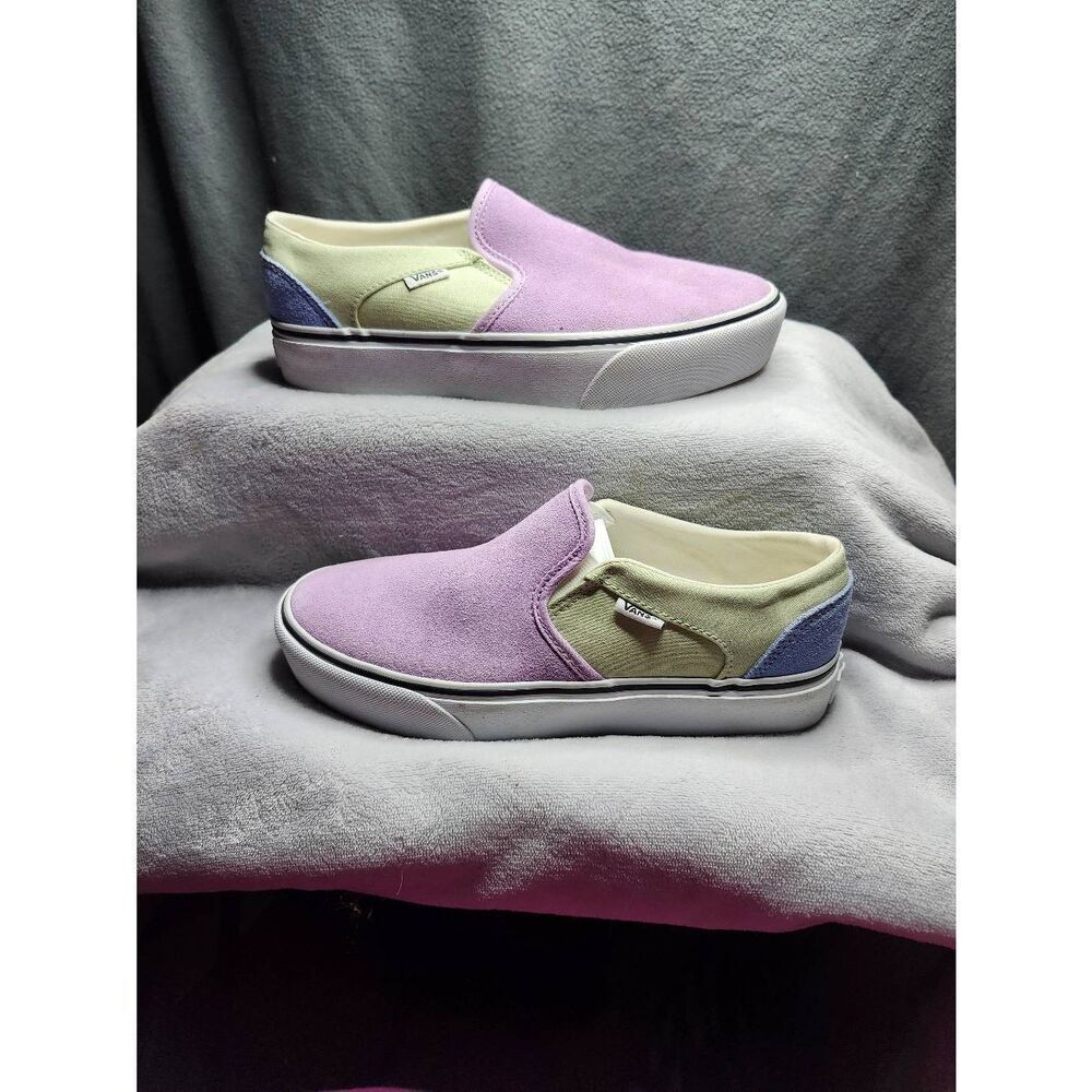 Vans Asher Platform sneakers in the Color Block Light Purple Multi (or Pastel Mu